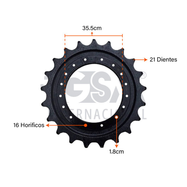 Sprocket ZX120 / ZX130 – 21T 16H - Imagen 3
