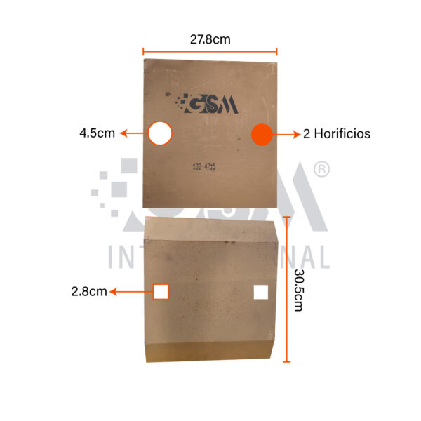 Cuchilla Carga de Segmento – 30,5 cm x 28 cm x 3,5 cm – 2H – 1" T - Imagen 2