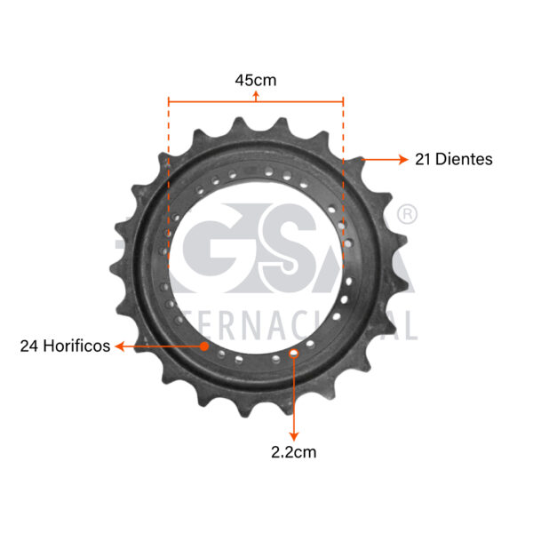 Sprocket DX340LC–21T 24H - Imagen 3