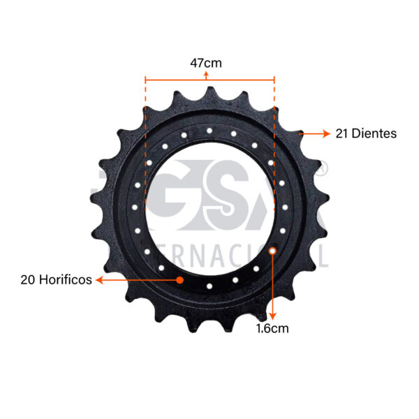 Sprocket PC200 / PC210 / PC220 – 21T 20H - Imagen 2