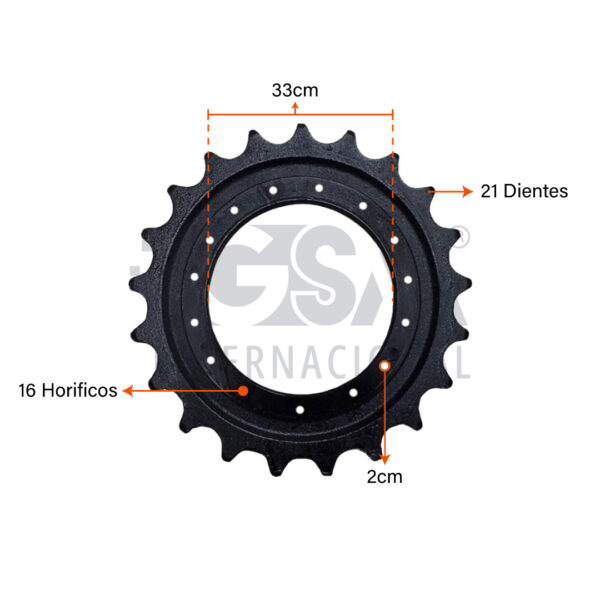 Sprocket CAT 312 313D – 21T 15H 16MM - Imagen 2