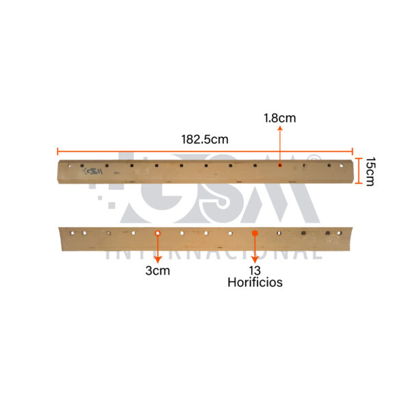 Cuchilla para Motoniveladora 5D9553 – 1,83 m x 15,2 cm – 13 Huecos – 5/8” – 5/8”T - Imagen 2