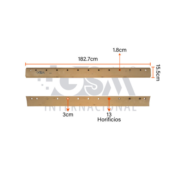 Cuchilla para Motoniveladora 5D9556 – 1,83 m x 15,2 cm – 13 Huecos 3/4 – 5/8”T - Imagen 2