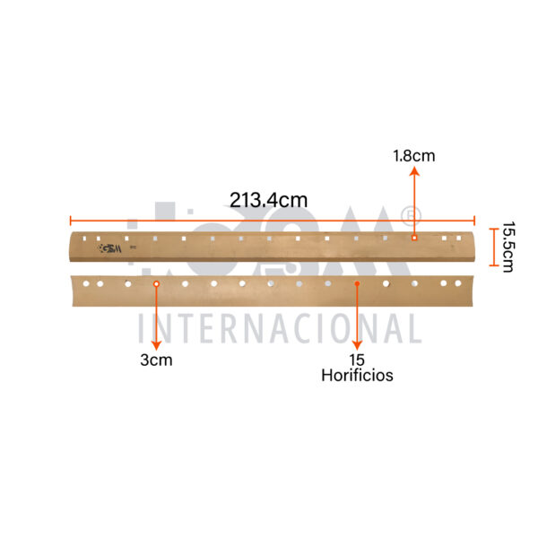 Cuchilla para Motoniveladora 5D9557 – 2,13 m x 15,2 cm – 15 Huecos 3/4 – 5/8”T - Imagen 3