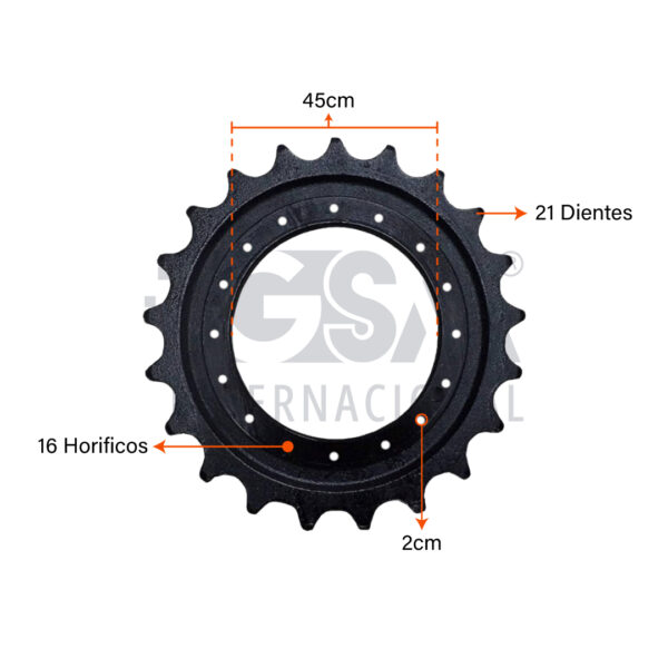 Sprocket CAT 322C 325B 324C 325C–21T 18H 20MM - Imagen 2