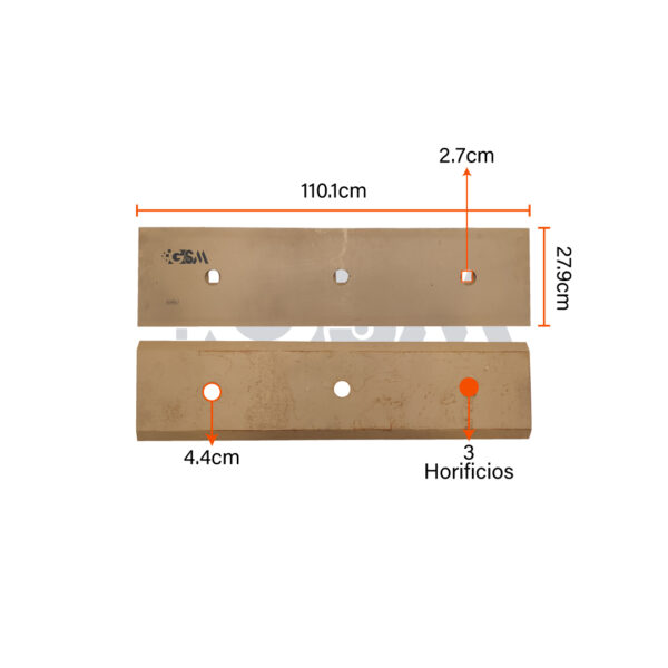 Cuchilla de Carga Central – 1,10 m x 28 cm x 2,5 cm – 3H – 1”T - Imagen 5