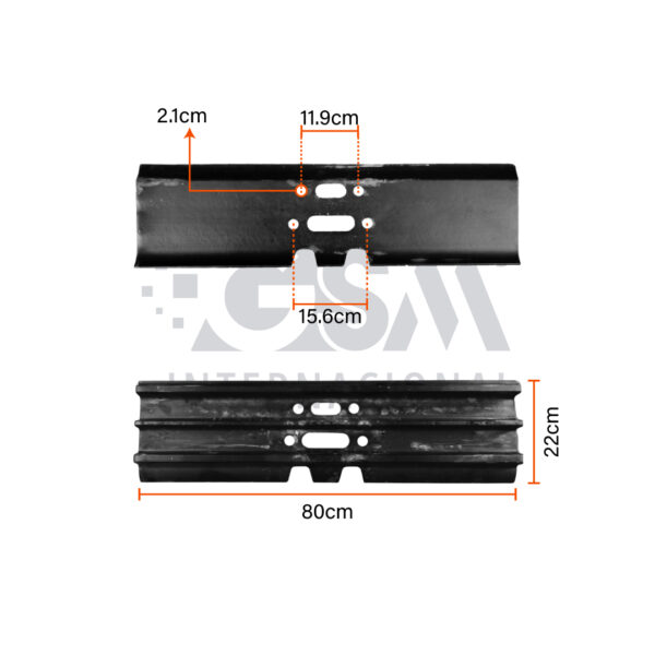 Zapata CAT 315 320 324C – 80x10 – 20MM – 4H - Imagen 3