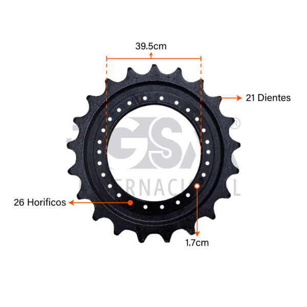 Sprocket SK210-9 Tier 3 / SK210LC-8 Dynamic – 21T – 26H - Imagen 2